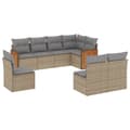 Miniatyrbillede 1 af 11: vidaXL sofasæt til haven 8 dele med hynder polyrattan beige