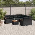 Miniatyrbillede 2 af 11: vidaXL sofasæt til haven 9 dele med hynder polyrattan sort