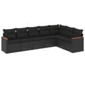 Miniatyrbillede 1 af 11: vidaXL sofasæt til haven 7 dele med hynder polyrattan sort
