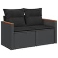 Miniatyrbillede 4 af 11: vidaXL sofasæt til haven 10 dele med hynder polyrattan sort