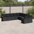 Miniatyrbillede 11 af 11: vidaXL sofasæt til haven 10 dele med hynder polyrattan sort