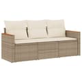 Miniatyrbillede 3 af 10: vidaXL sofasæt til haven 3 dele med hynder polyrattan beige