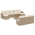 Miniatyrbillede 2 af 11: vidaXL sofasæt til haven 11 dele med hynder polyrattan beige