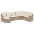 Miniatyrbillede 1 af 11: vidaXL sofasæt til haven 8 dele med hynder polyrattan beige
