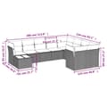 Miniatyrbillede 6 af 11: vidaXL sofasæt til haven 10 dele med hynder polyrattan sort