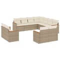 Miniatyrbillede 1 af 11: vidaXL sofasæt til haven 11 dele med hynder polyrattan beige