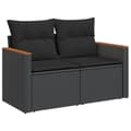 Miniatyrbillede 4 af 11: vidaXL sofasæt til haven 6 dele med hynder polyrattan sort