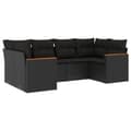 Miniatyrbillede 1 af 11: vidaXL sofasæt til haven 6 dele med hynder polyrattan sort