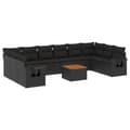 Miniatyrbillede 1 af 3: vidaXL sofasæt til haven 11 dele med hynder polyrattan sort
