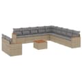 Miniatyrbillede 1 af 11: vidaXL havesofasæt 12 dele med hynder polyrattan beige
