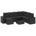Miniatyrbillede 3 af 11: vidaXL sofasæt til haven 8 dele med hynder polyrattan sort