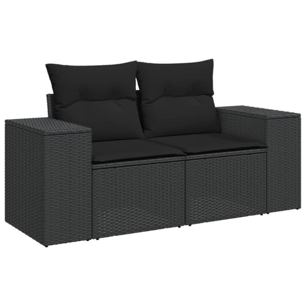 vidaXL sofasæt til haven 8 dele med hynder polyrattan sort