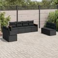 Miniatyrbillede 9 af 9: vidaXL sofasæt til haven 8 dele med hynder polyrattan sort