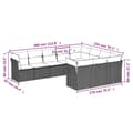 Miniatyrbillede 5 af 9: vidaXL sofasæt til haven 10 dele med hynder polyrattan brun