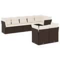 Miniatyrbillede 1 af 9: vidaXL sofasæt til haven 8 dele med hynder polyrattan brun