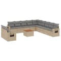 Miniatyrbillede 1 af 3: vidaXL havesofasæt 12 dele med hynder polyrattan beige