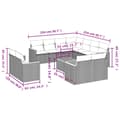Miniatyrbillede 7 af 11: vidaXL sofasæt til haven 12 dele med hynder polyrattan grå