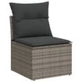 Miniatyrbillede 6 af 11: vidaXL sofasæt til haven 9 dele med hynder polyrattan grå
