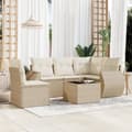 Miniatyrbillede 2 af 4: vidaXL sofasæt til haven 6 dele med hynder polyrattan beige