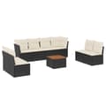 Miniatyrbillede 1 af 11: vidaXL sofasæt til haven 9 dele med hynder polyrattan sort