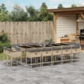 Miniatyrbillede 2 af 6: vidaXL spisebordssæt til haven 15 dele med hynder polyrattan beige