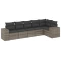 Miniatyrbillede 1 af 4: vidaXL sofasæt til haven 6 dele med hynder polyrattan grå