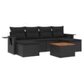 Miniatyrbillede 1 af 3: vidaXL sofasæt til haven 7 dele med hynder polyrattan sort