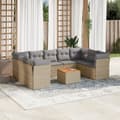 Miniatyrbillede 1 af 11: vidaXL havesofasæt 10 dele med hynder polyrattan beige