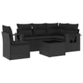 Miniatyrbillede 1 af 3: vidaXL sofasæt til haven 6 dele med hynder polyrattan sort