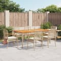 Miniatyrbillede 1 af 9: vidaXL spisebordssæt til haven 7 dele med hynder polyrattan beige