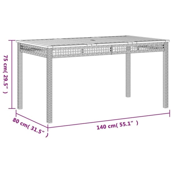 vidaXL Hagespisegruppe med puter 5 deler polyrotting beige