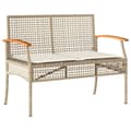 Miniatyrbillede 5 af 9: vidaXL spisebordssæt til haven 3 dele med hynder polyrattan beige
