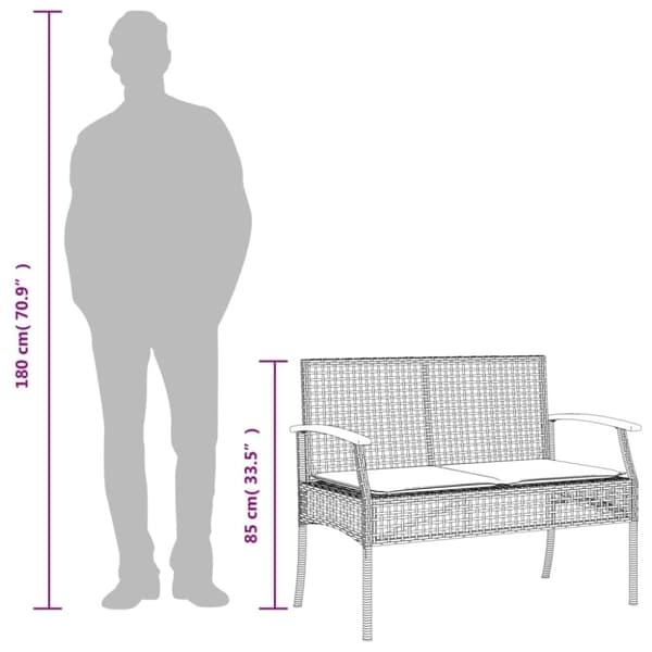vidaXL spisebordssæt til haven 3 dele med hynder polyrattan beige