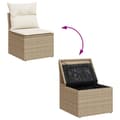 Miniatyrbillede 7 af 11: vidaXL sofasæt til haven 8 dele med hynder polyrattan beige