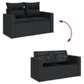 Miniatyrbillede 8 af 11: vidaXL sofasæt til haven 12 dele med hynder polyrattan sort