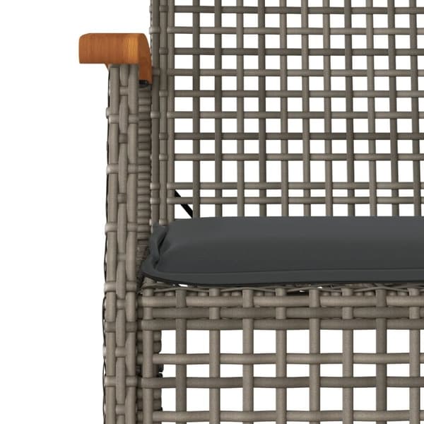 vidaXL spisebordssæt til haven 7 dele med hynder polyrattan grå