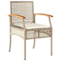 Miniatyrbilde 3 av 11: vidaXL Hagespisegruppe med puter 4 deler beige polyrotting