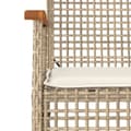 Miniatyrbilde 4 av 11: vidaXL Hagespisegruppe med puter 4 deler beige polyrotting