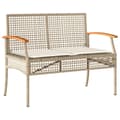Miniatyrbilde 5 av 11: vidaXL Hagespisegruppe med puter 4 deler beige polyrotting