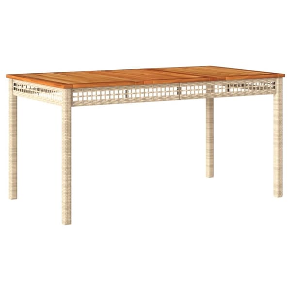 vidaXL Hagespisegruppe med puter 4 deler beige polyrotting