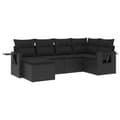 Miniatyrbillede 1 af 3: vidaXL sofasæt til haven 6 dele med hynder polyrattan sort