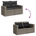 Miniatyrbillede 3 af 11: vidaXL sofasæt til haven 6 dele med hynder polyrattan grå