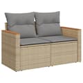 Miniatyrbillede 2 af 11: vidaXL havesofasæt 5 dele med hynder polyrattan beige