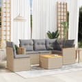 Miniatyrbillede 11 af 11: vidaXL havesofasæt 6 dele med hynder polyrattan beige