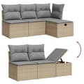 Miniatyrbillede 4 af 5: vidaXL havesofasæt 6 dele med hynder polyrattan beige