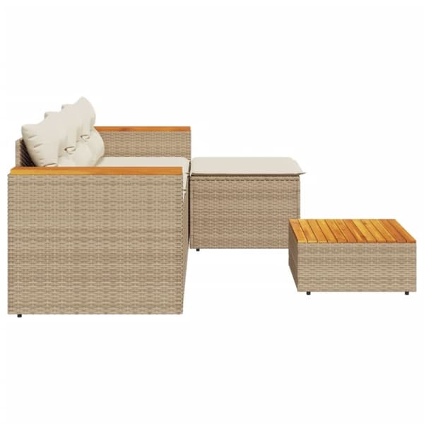 vidaXL sofasæt til haven 3 dele med hynder polyrattan beige