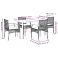 Miniatyrbilde 7 av 10: vidaXL Hagespisegruppe med puter 5 deler polyrotting beige