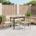 Miniatyrbilde 1 av 10: vidaXL Hagespisegruppe med puter 5 deler polyrotting beige