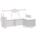 Miniatyrbillede 4 af 5: vidaXL sofasæt til haven 4 dele med hynder polyrattan beige