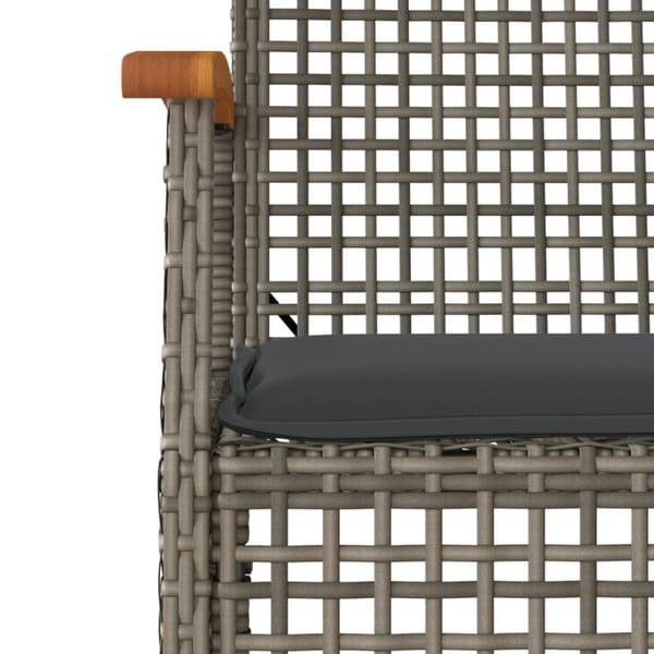 vidaXL spisebordssæt til haven 3 dele med hynder polyrattan grå